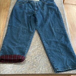Cabela's Blue Jeans with Plaid Lining size 18 short